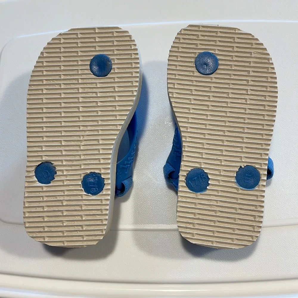 Havaianas flip flop sandals blue lion size 4 baby infant